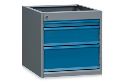 Schubladenblock 670 1x50 1x150 1x200 mm Grau/Blau