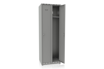 Garderobenschrank 2 Abteile, Breite 600 mm Grau