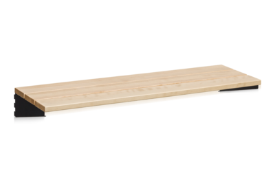 Bank 900 mm, massive Birke, schwarze Halterungen