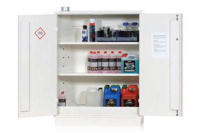 Feuerbeständiger Chemikalienschrank, 1300x1000x450mm inkl. 3 Fachböden