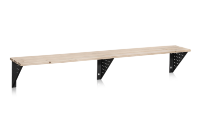 Umkleidebank für Wandmontage 2000 mm - Kiefernholz
