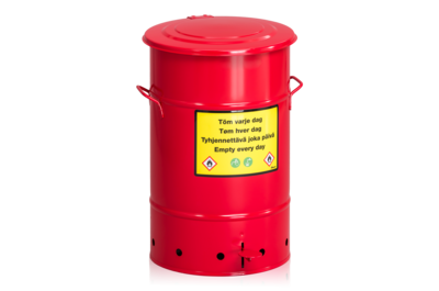 Sicherheitsabfallbehälter 70 l mit Fußpedal Rot