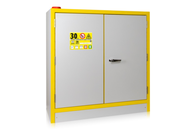 Chemikalienschrank 1200x1100x540 mm mit Bodenwanne, 1 Fachboden