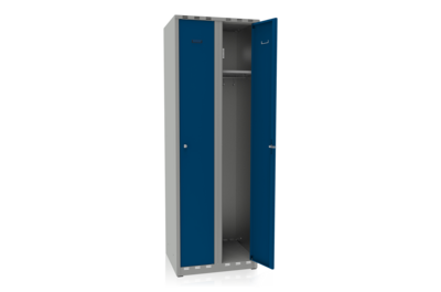 Garderobenschrank 2 Abteile, Breite 600 mm Blau