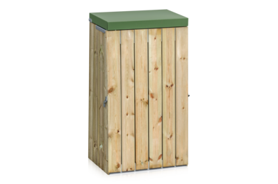 Müllsackhalter 125 l Holzlattenverkleidung mit Deckel