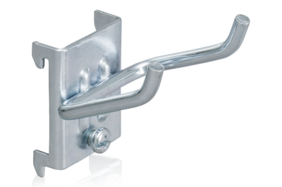 Doppelter Werkzeughalter mit schrägem Hakenende 50x40x5 mm 5er-Pack