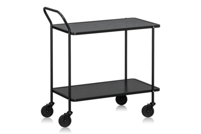 Tischwagen mit 2 Etagen, schwarz