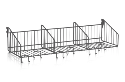 Hutablage 900 mm 3 Fächer Grau