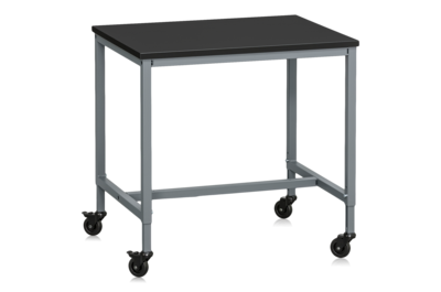 Arbeitstisch mit Rollen, 800x600 mm, schwarz/grau