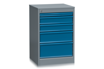 Schubladenblock 500 1x50 2x100 1x150 1x200 mm Grau/Blau