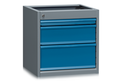 Schubladenblock 500 1x50 1x150 1x200 mm Grau/Blau
