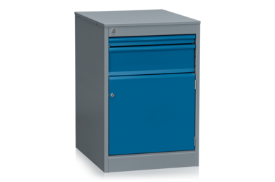 Schubladenblock inklusive Tür 670 1x50 1x150 mm Grau/Blau