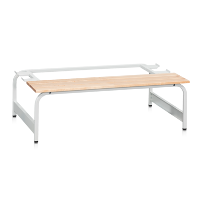 Sitzbank für Garderobenschrank 4 Abteile, B1200, Grau