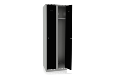 Garderobenschrank 2 Abteile, Breite 600 mm Schwarz