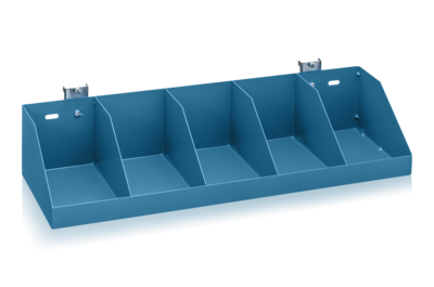 Hängeregal mit 5 Fächern 500x170x10 mm 1er-Pack Blau, RAL 5009