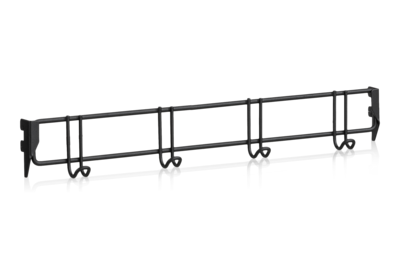 Kleiderhakenleiste 600 mm 4 Haken schwarz