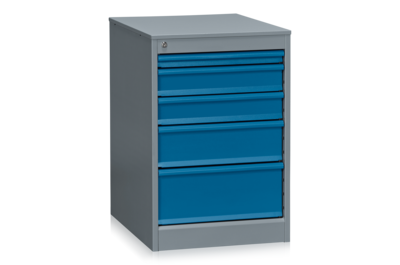Schubladenblock 670 1x50 2x100 1x150 1x200 mm Grau/Blau