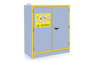 Chemikalienschrank 1200x1100x540 mm mit Bodenwanne, 1 Fachboden