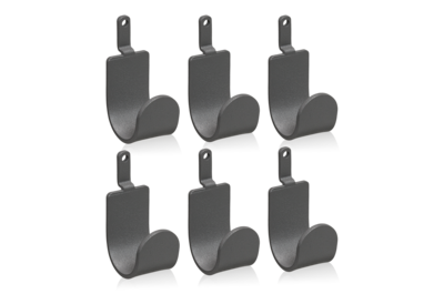 W Haken 6-er pack Grau